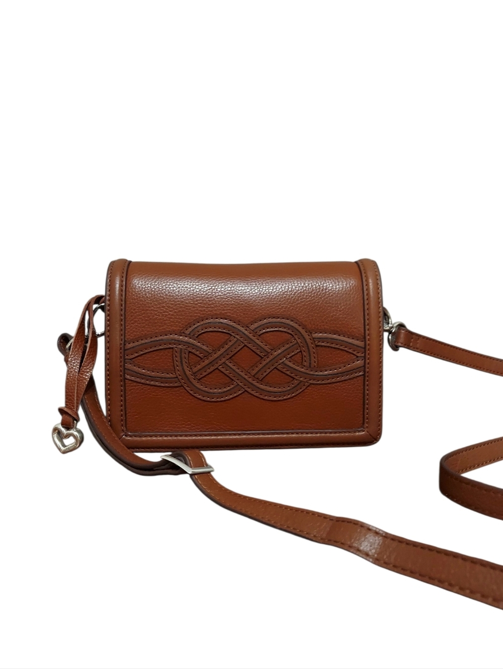 Brighton Emmy Flap Interlok Whiskey Leather Loop Crossbody New Without Tags